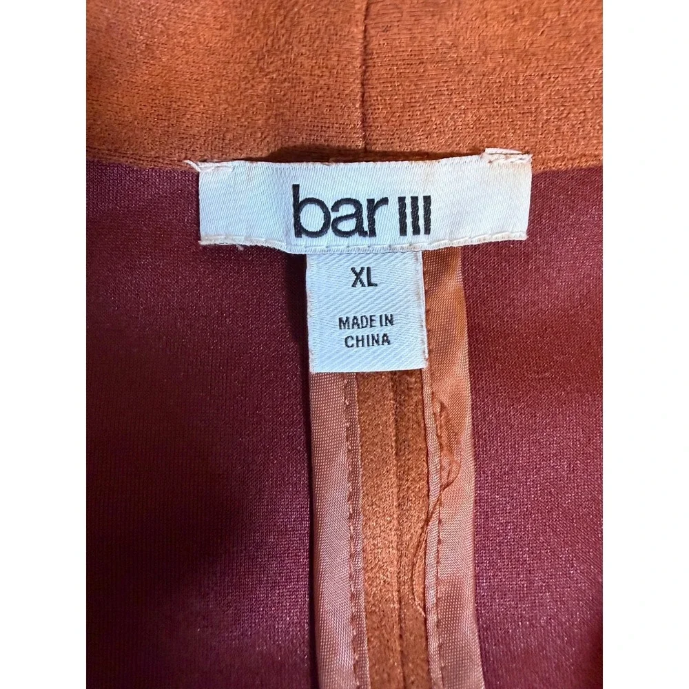 Bar 111 Rust Faux Suede Drape Open Jacket~Sz XL~ Autumn Shirred Sleeves Capsule
